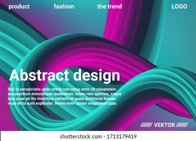 Futuristic Abstract Background. 3d  Abstract liquid fluid color shape. Vibrant Gradient.  Modern graphic texture. Vector 3d illustration.