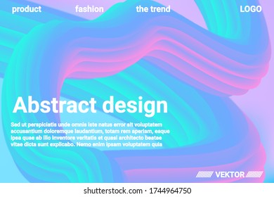 Futuristic Abstract Background. 3d  Abstract liquid fluid color shape. Vibrant Gradient.  Modern graphic texture. Vector 3d illustration.