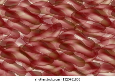 Futuristic Abstract Background. 3D Shiny Mesh Shapes Banner. Unusual Liquid Elements Abstract Futuristic Template in Transparent Red, Coral. Rosy Colors