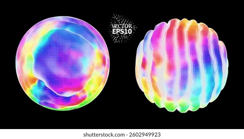 Futuristic Abstract Background. 3d Vector Illustration. Warp surface. Distortion. Fabric. Space surface. sci-fi backdrop. Dots and lines connections. Big data wireframe.