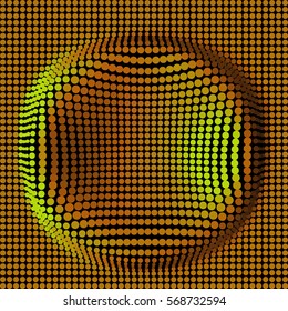 Futuristic Abstract Background. 3d Vector Illustration. Warp surface. Distortion.