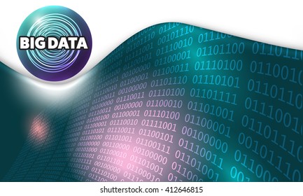 Futuristic abstract background with big data icon and binary code