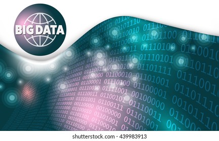 Futuristic abstract background and binary code with the words one touch