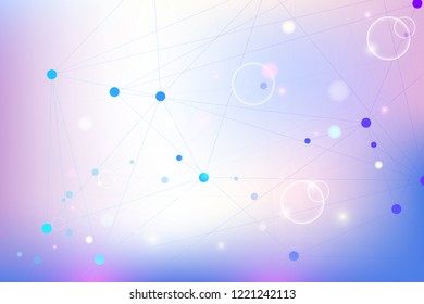 Futuristic abstract background blockchain technology. Global internet network connection. Peer to peer network business concept. Global cryptocurrency blockchain vector banner. Wave flow.