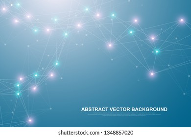 Futuristic abstract background blockchain technology. Global internet network connection. Peer to peer network business concept. Global cryptocurrency blockchain vector banner. Wave flow.