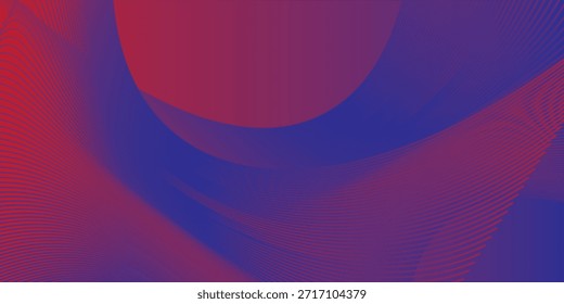 Futuristic abstract background. Blue and red wavy line design. Modern shiny blue moving line elements. Future technology concept. Vector.