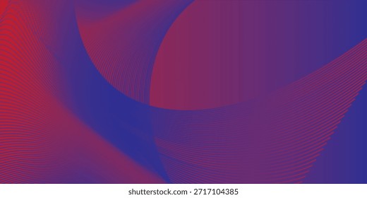 Fundo abstrato futurista. Design de linha ondulada azul e vermelha. Modernos elementos de linha em movimento azul brilhante. Conceito de tecnologia do futuro. Vetor.