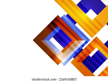 Futuristic abstract background with bright geometric shapes. Cover of technology business presentation. Vector illustration