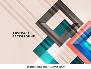 Futuristic abstract background with bright geometric shapes. Cover of technology business presentation. Vector illustration