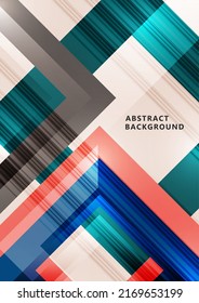 Futuristic abstract background with bright geometric shapes. Cover of technology business presentation. Vector illustration