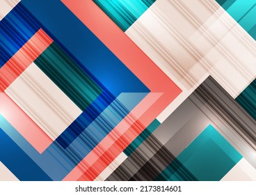 Futuristic abstract background with bright geometric shapes. Cover of technology business presentation. Vector illustration