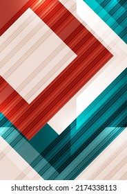 Futuristic abstract background with bright geometric shapes. Cover of technology business presentation. Vector illustration