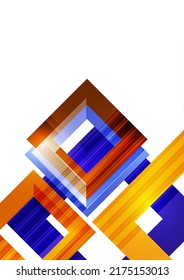 Futuristic abstract background with bright geometric shapes. Cover of technology business presentation. Vector illustration