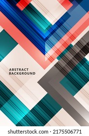 Futuristic abstract background with bright geometric shapes. Cover of technology business presentation. Vector illustration