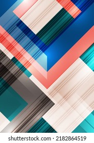 Fondo abstracto futurista con formas geométricas brillantes. Portada de la presentación de negocios de tecnología. Ilustración del vector