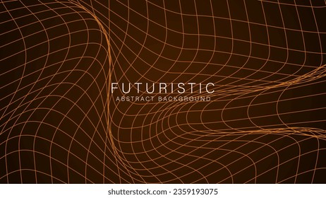 Futuristic abstract background with brown wave lines, Horizontal template background. Vector illustration