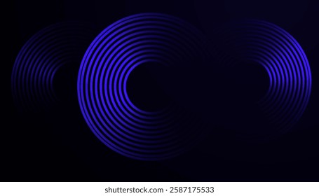 Futuristic Abstract Background with Circular Interconnected Cyan Lines on a Dark Gradient, Creating a Sleek, Minimal, and Modern Design for Business and Technology Branding