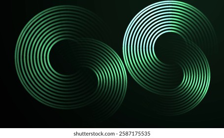 Futuristic Abstract Background with Circular Interconnected Cyan Lines on a Dark Gradient, Creating a Sleek, Minimal, and Modern Design for Business and Technology Branding