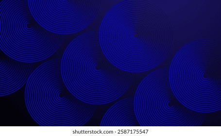 Futuristic Abstract Background with Circular Interconnected Cyan Lines on a Dark Gradient, Creating a Sleek, Minimal, and Modern Design for Business and Technology Branding