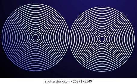 Futuristic Abstract Background with Circular Interconnected Cyan Lines on a Dark Gradient, Creating a Sleek, Minimal, and Modern Design for Business and Technology Branding