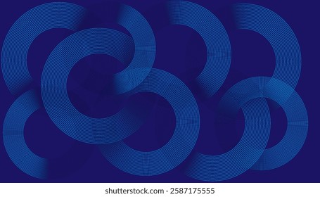 Futuristic Abstract Background with Circular Interconnected Cyan Lines on a Dark Gradient, Creating a Sleek, Minimal, and Modern Design for Business and Technology Branding