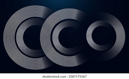 Futuristic Abstract Background with Circular Interconnected Cyan Lines on a Dark Gradient, Creating a Sleek, Minimal, and Modern Design for Business and Technology Branding