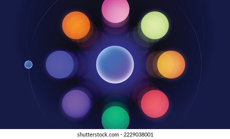Fondo abstracto futurista con formas circulares