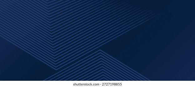 Fondo abstracto futurista con geometría de rayas limpias y tonos azules profundos, agregando profundidad y estructura a los diseños contemporáneos.