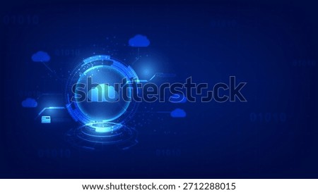 Futuristic abstract background for cloud computing, data security, and digital network technology. Modern vector illustration.