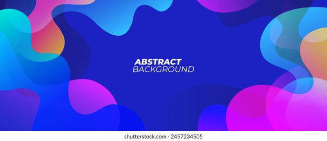 Futuristic abstract background with curved shapes and bright fluid colors. Color waves. Vibrant colored gradients for creative graphic design. Vector illustration.