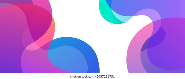 Futuristischer abstrakter Hintergrund mit geschwungenen Formen und leuchtend flüssigen Farben. Farbwellen auf weißem Hintergrund. Lebendige farbige Farbverläufe für kreatives Grafikdesign. Vektorillustration.