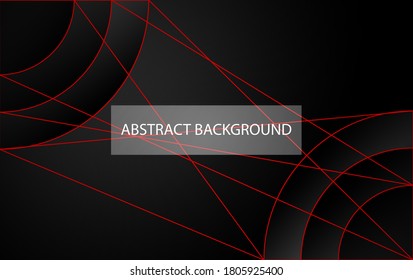 Fondo abstracto futurista tema negro oscuro con decoración de línea roja eps 10 