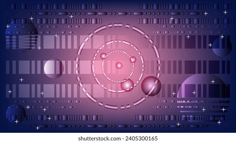 Futuristic abstract background decorated with barcode, Morse code, circles shape nice for wallpaper