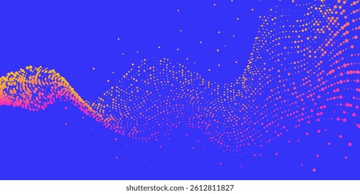 Futuristic Abstract Background with Dots. Motion Vector Illustration. Futuristic Technology Style.
