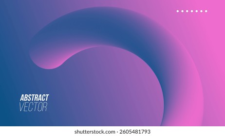 Futuristic abstract background with dynamic 3d shape for creative graphic design. Bright gradient colors. Vector illustration.