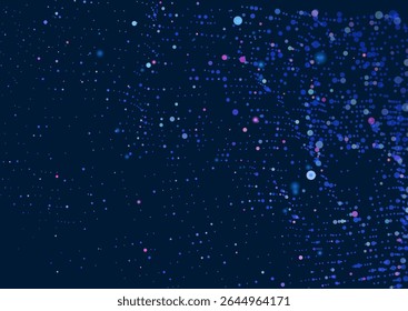 Futuristic abstract background featuring glowing 3D particles forming abstract surface in space. Ideal for technology, AI, data science concepts. Perfect for apps, and corporate presentations.