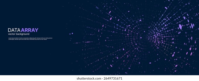Futuristic abstract background featuring particles forming circular patterns on a dark backdrop with copy space for text. For technology, AI data science concepts. Perfect for corporate presentations