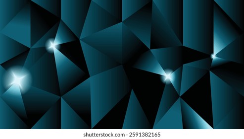 Futuristic abstract background featuring sharp geometric shapes and illuminated glowing gradient highlights, representing modernity, technology, and elegance. 