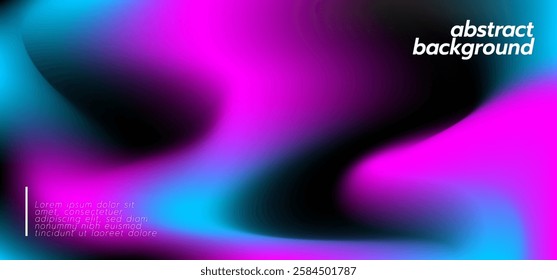 Futuristic abstract background featuring smooth, flowing waves in neon blue and magenta against a deep black backdrop. The vibrant gradient effect creates a dynamic and modern feel.