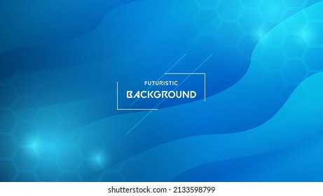 Futuristic abstract background with flowing lines and Honeycomb. Illustration Vector design digital technology concept.