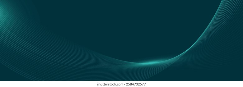 Futuristic abstract background with flowing particles wave. Shiny moving lines design element. Digital future technology concept. Suit for banner, website, business,
