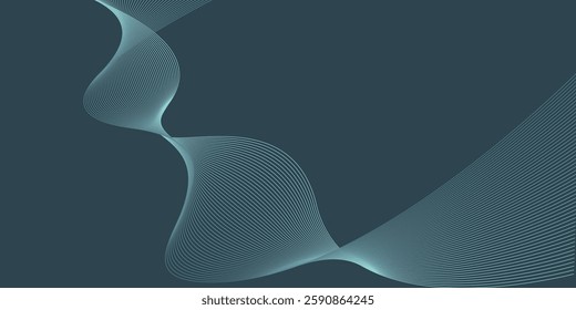 Futuristic abstract background with flowing particles wave. Shiny moving lines design element. Digital future technology concept. Suit for banner, website, business, corporate, cover, brochure