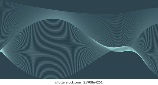 Futuristic abstract background with flowing particles wave. Shiny moving lines design element. Digital future technology concept. Suit for banner, website, business, corporate, cover, brochure