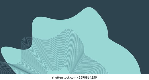 Futuristic abstract background with flowing particles wave. Shiny moving lines design element. Digital future technology concept. Suit for banner, website, business, corporate, cover, brochure