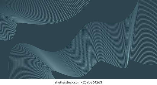 Futuristic abstract background with flowing particles wave. Shiny moving lines design element. Digital future technology concept. Suit for banner, website, business, corporate, cover, brochure