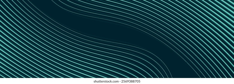 Futuristic abstract background with flowing and wavy particles. Shiny moving line design elements.