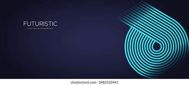 Futuristic abstract background with geometric Blue neon lines. Futuristic technology style