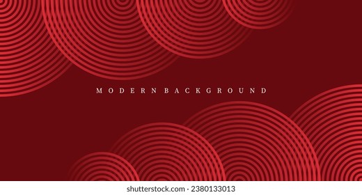 Futuristic abstract background. Geometric circle line design. Modern red line pattern background. Red background
