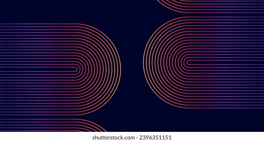 Futuristic abstract background. Geometric circle line design. Modern line pattern background.