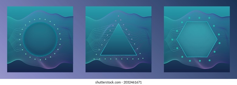 Fondo abstracto futurista con elementos geométricos y puntos